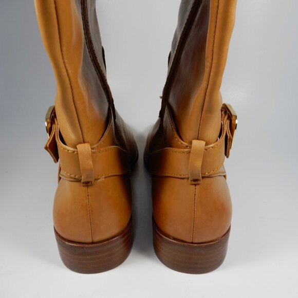 VINCE CAMUTO Ovarlym Riding Tall Boots Size 7.5 Light Cognac Brown LEATHER NEW - Picture 11 of 14
